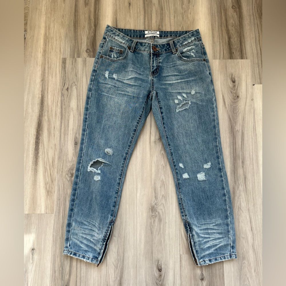 One Teaspoon Freebird 28 Short Waist Distressed Side Zipper Jeans